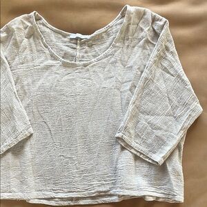 Linen blend Sleeve Top O/S